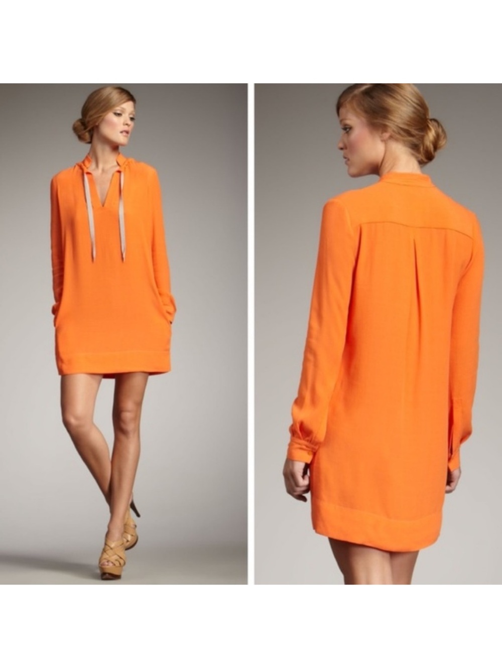 Diane Von Furstenberg Karlian Orange Dress Size 4